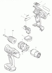 Page 1 Diagram and Parts List for BDF453Z Type 1 Makita Drill