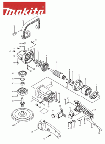 Page 1 Diagram and Parts List for 9227CZ Type 2 Makita Sander