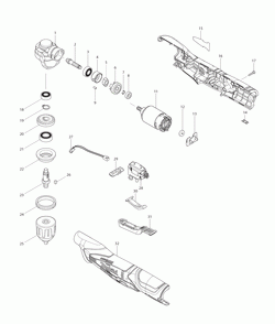 Page 1 Diagram and Parts List for AD02ZW  Makita Drill