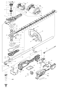 Fig-0 Diagram and Parts List for XNU02T  Makita Hedge Trimmer