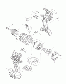 Page 1 Diagram and Parts List for XFD07MB  Makita Drill