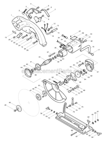 Page A Diagram and Parts List for 5402A  Makita Circular Saw