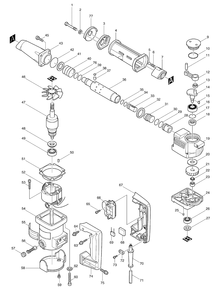 Page 1 Diagram and Parts List for HK1800  Makita Hammer