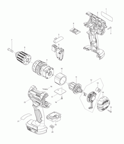 Page 1 Diagram and Parts List for XPH10Z  Makita Drill