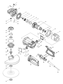Fig-0 Diagram and Parts List for GA9062  Makita Sander Grinder