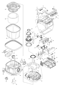 Fig-0 Diagram and Parts List for XCV04PT  Makita Canister Vacuum
