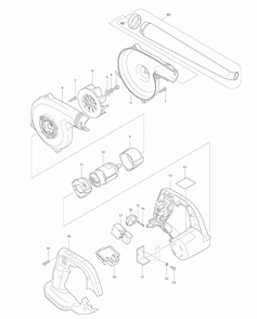 Page 1 Diagram and Parts List for DUB183Z  Makita Leaf Blower / Vacuum