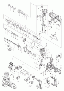 Page 1 Diagram and Parts List for XRH10ZW  Makita Hammer