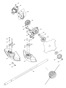 Fig-1 Diagram and Parts List for DUR368A  Makita Trimmer