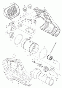 Part Location Diagram of 183A79-3 Makita HOUSING SET, XBU02
