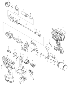Part Location Diagram of 140E32-6 Makita Front Housing Cpl., Xvr02