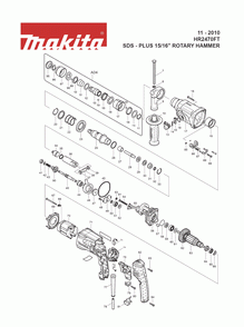 Part Location Diagram of 194580-7 Makita Dustcup Set
