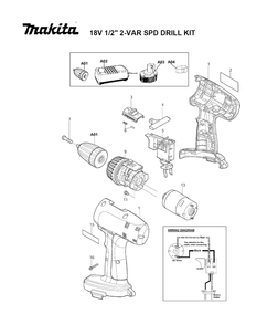 Page 1 Diagram and Parts List for MT065SK2X  Makita Drill