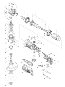 Fig-0 Diagram and Parts List for GA5052  Makita Angle Grinder