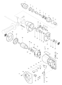 Page 1 Diagram and Parts List for 8419B  Makita Drill