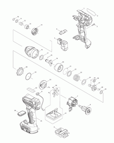 Page 1 Diagram and Parts List for XDT15ZB  Makita Drill
