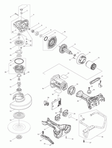Page 1 Diagram and Parts List for XAG12Z1  Makita Grinder