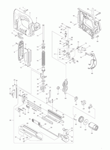 Page 1 Diagram and Parts List for XTP01Z  Makita Nailer