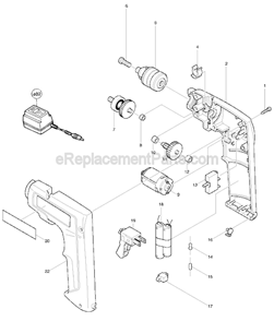 Part Location Diagram of 113051-5 Makita 7.2v Ni-cd Battery Charger