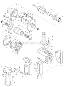 Part Location Diagram of 251425-3 Makita Flat Screw M6x22