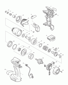 Page 1 Diagram and Parts List for BTD142H Type 1 Makita Drill