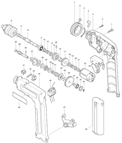 Part Location Diagram of 824616-5 Makita Plastic Carrying Case