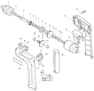 Page A Diagram and Parts List for 6092D  Makita Cordless Drill