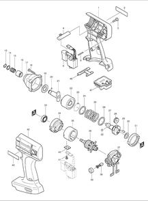 Page 1 Diagram and Parts List for BTD120  Makita Drill