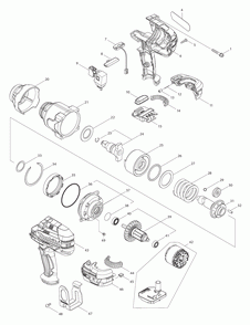 Part Location Diagram of 652077-7 Makita Flat Head Screw M3x6, Xwt09xv
