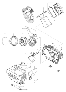 Fig-0 Diagram and Parts List for LC09A1  Makita Canister Vacuum