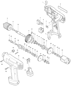 Part Location Diagram of 192638-6 Makita Makita 9.6 Volt Battery 9120 (Ni-Cd, 1.3Ah)