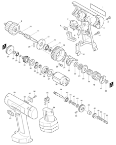 Part Location Diagram of 192536-4 Makita Battery 1202