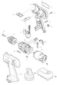 Part Location Diagram of 251464-3 Makita Flat Head Screw M6x22