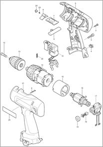 Part Location Diagram of 192957-0 Makita Keyless Drill Chuck