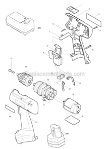 Part Location Diagram of 629787-1 Makita DC Motor