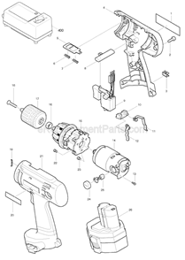 Part Location Diagram of 629700-9 Makita DC Motor