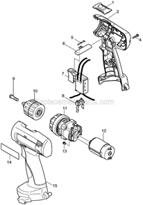 Part Location Diagram of 629819-4 Makita Dc Motor