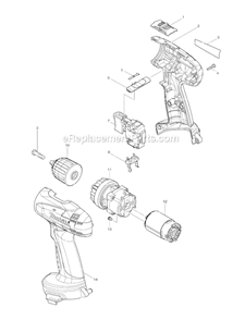 Part Location Diagram of 187301-4 Makita Housing Set