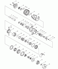 Page 1 Diagram and Parts List for XPT03Z  Makita Drill