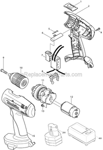 Part Location Diagram of 125275-1 Makita Gear Assembly