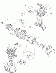 Page 1 Diagram and Parts List for FD07  Makita Drill