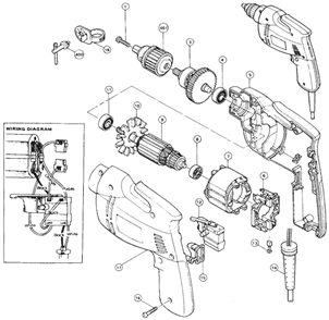Page A Diagram and Parts List for 6404  Makita Electric Drill