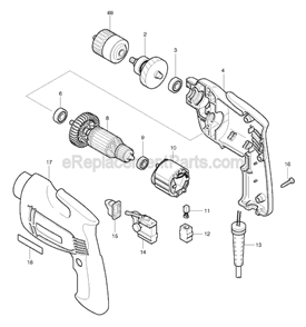 Page A Diagram and Parts List for 6406  Makita Electric Drill