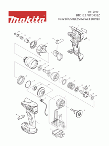 Part Location Diagram of 188600-7 Makita Housing Set