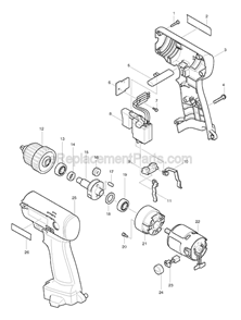 Part Location Diagram of CB424 Makita Carbon Brush Set Cb-424