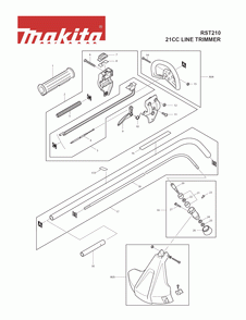 Page 3 Diagram and Parts List for RST210 Type 1 Makita Trimmer