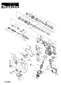 Part Location Diagram of 152790-2 Makita Plastic Tool Case Bhr200sh