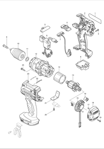 Part Location Diagram of 125575-9 Makita Gear Assembly