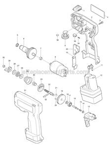 Part Location Diagram of 266002-8 Makita Pan Head Screw M3X6
