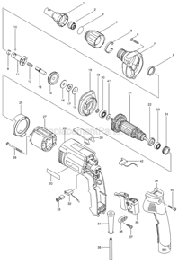 Page A Diagram and Parts List for 6824N  Makita Electric Drill